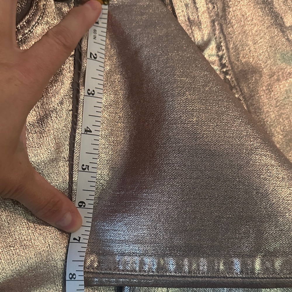MOTHER Hustler Ankle Heavy Metal Flare Fray Jeans Never Worn Size 33 - Picture 10 of 16